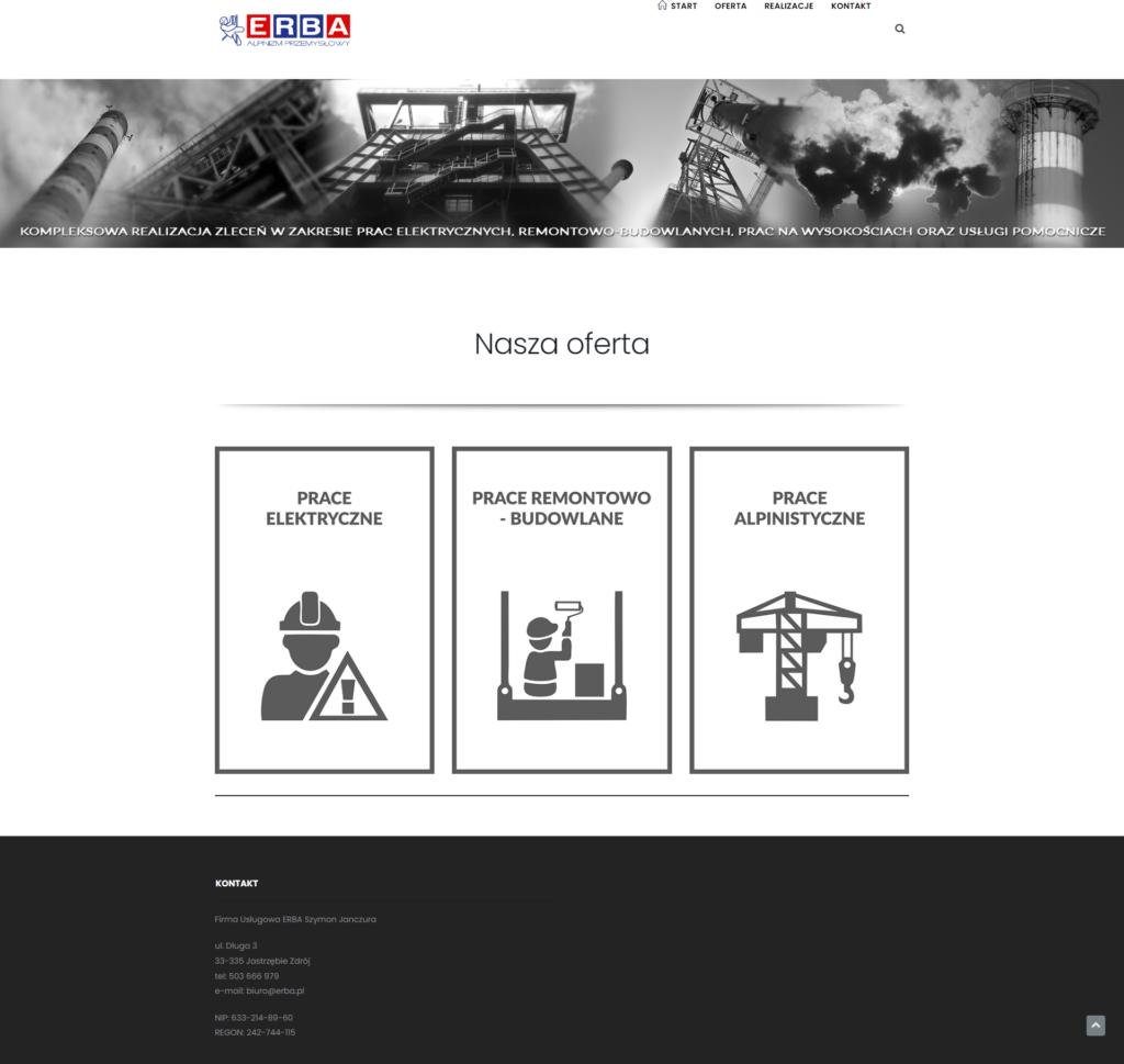 erba-pl-oferta modernizacja strony internetowej