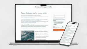 landing page strona internetowa z prezentem po webinarze