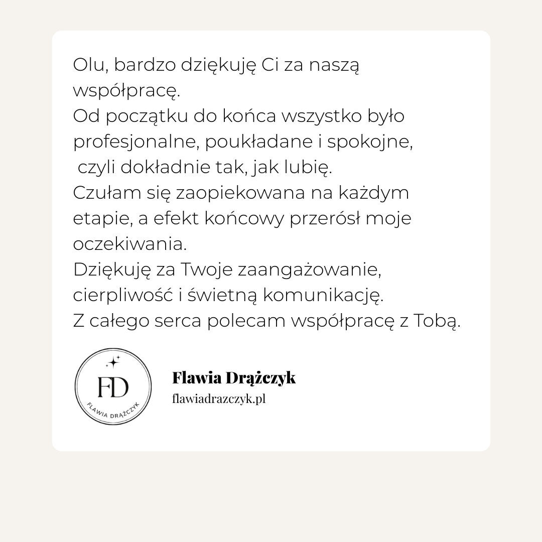 flawia drazczyk opinie o wspolpracy z ola machnicka